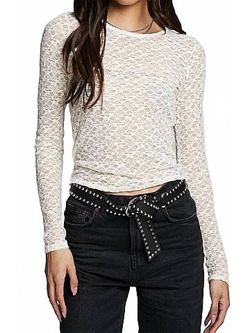 Chaser Kevin Long Sleeve Top in Starry White (view 2)
