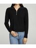 Chaser Black Zip Up Mock Neck Long Sleeve Pullover in True Black Size XS - photo 2