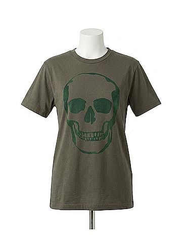 Chaser Flocked Skull Tee in Safari (view 1)
