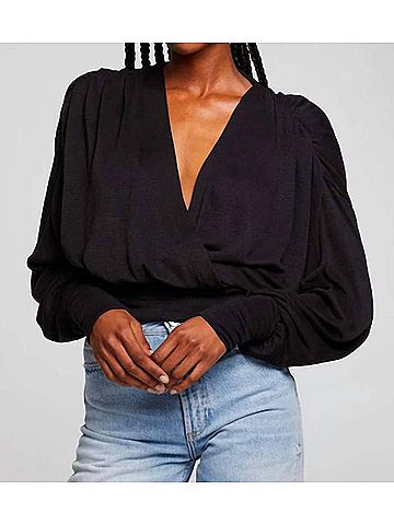Chaser The City Blouse in Licorice (view 2)