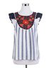THML Blue Ruby Pop Embroidered Top in Navy Blue Size M - photo 1