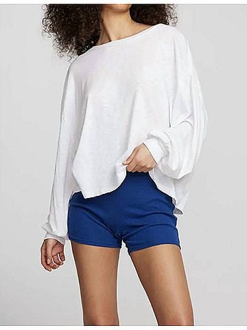 Chaser Gauze Jersey Long Sleeve Tee in White (view 2)