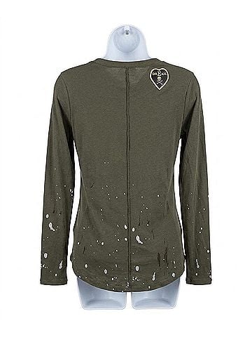 Chaser Women's Long Sleeve Crewneck Shirttail Tee in Safari (view 1)