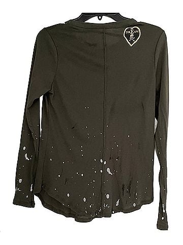 Chaser Women's Long Sleeve Crewneck Shirttail Tee in Safari (view 2)