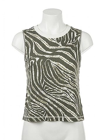 Chaser Rib Muscle Tank in Zebra Print (view 1)