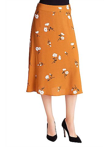 Kensie Midi Woven Skirt in Mid-Century Floral (view 2)