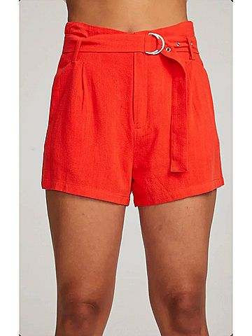 Chaser Lurex Boucle Shorts in Flame (view 2)