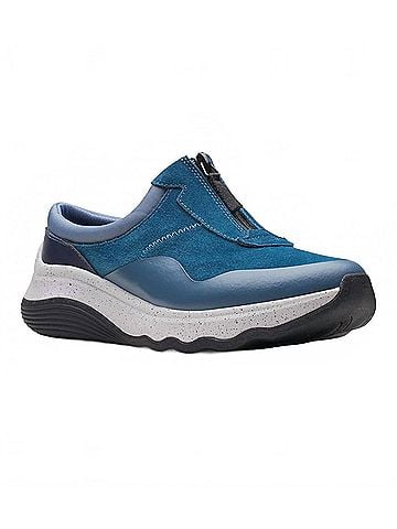 Clarks Women's Jaunt Way Clog in Blue Grey Suede (view 1)