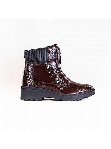 Clarks Women's Calla Zip Boot in Burgundy Patent (view 1)