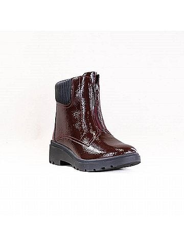 Clarks Women's Calla Zip Boot in Burgundy Patent (view 2)