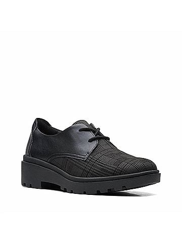 Clarks Women's Calla Ruby Oxford Shoes in Black Interest (view 2)