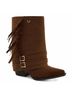 Andrea Brown Women's Fringe Low Boot in Brown Size 8 - photo 1