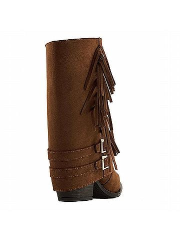 Andrea Women's Fringe Low Boot in Brown (view 2)