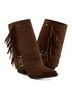 Andrea Brown Women's Fringe Low Boot in Brown Size 8 - photo 3