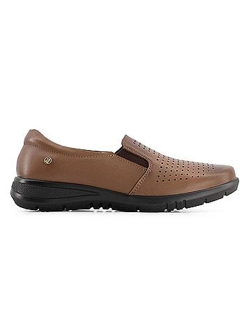 Andrea Women's Comfort Leather Loafers in Brown (view 1)