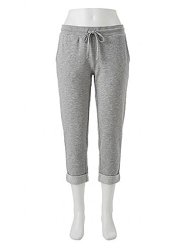 Chaser Rpet Cozy Knit Cropped Roll Hem Jogger in Heather Grey (view 1)
