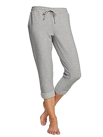 Chaser Rpet Cozy Knit Cropped Roll Hem Jogger in Heather Grey (view 2)