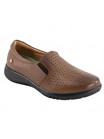 Andrea Women's Comfort Leather Loafers in Brown (view 2)