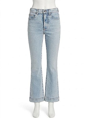Veronica Beard Women's Carson High Rise Ankle Flare Jeans in Pale Stone (view 1)
