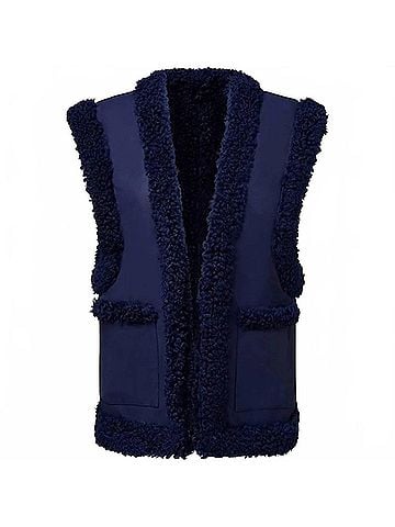 WeWoreWhat Sherpa Reversible Vest in Navy (view 1)