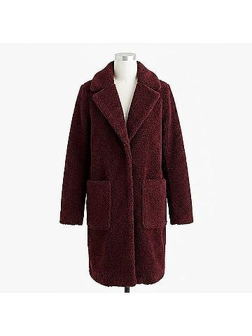 French Connection Women's Vegan Faux Fur Jacket in Wine (view 1)