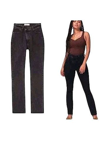 Abercrombie & Fitch The '90s Slim Straight Ultra High Rise Jeans (view 2)