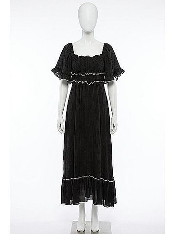 Coco + Carmen Lydia Tiered With Flutter Sleeves Maxi Dress in Black (view 1)