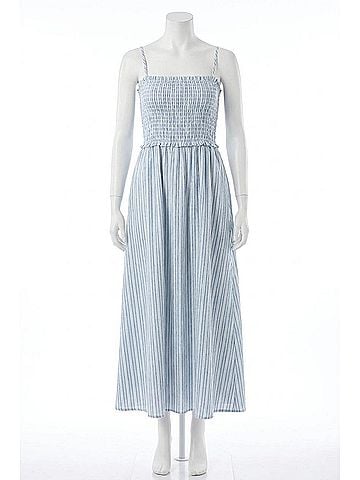 Velvet by Graham & Spencer Senara Watercolor Stripe Smocked Maxi Dress in Sky (view 1)