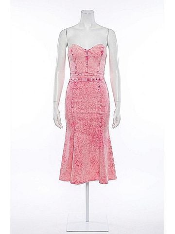 Flying Tomato Cyprus Acid Washed Midi Dress in Pink (view 1)