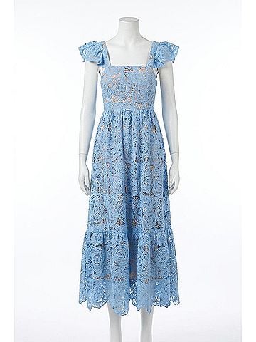 Flying Tomato Tuscany Lace Midi Dress in Baby Blue (view 1)