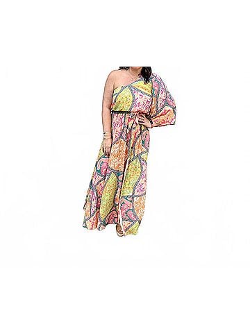 Flying Tomato Morrocan One Shoulder Dress in Multi (view 2)