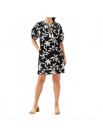 Karen Kane Puff Sleeve Tassel Dress - Petite Petite in Black (view 2)