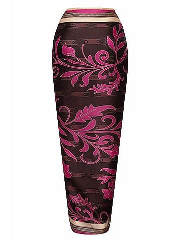 Juan de Dios Cotton Silk Sarong in Fuchsia Flowers (view 2)