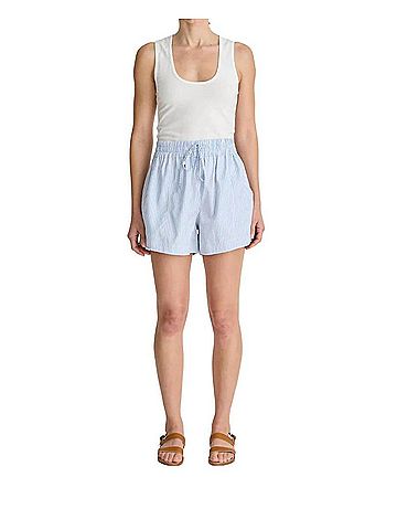 Apiece Apart Trail Short in Blue And White Stripe (view 2)