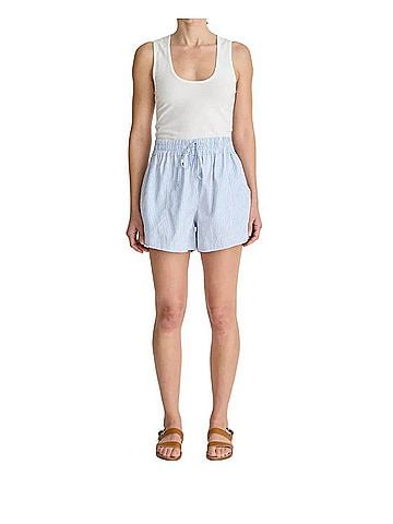 Apiece Apart Trail Short in Blue And White Stripe (view 2)