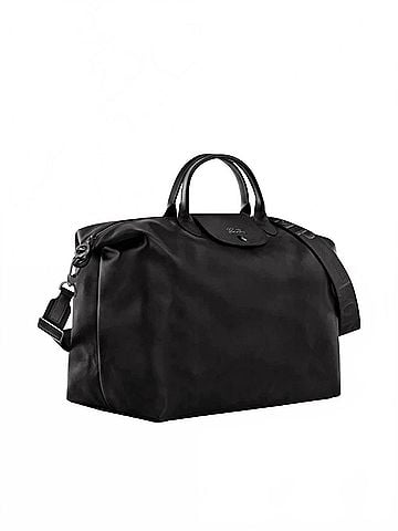 Longchamp Le Pliage Leather Xtra Travel Bag in Black (view 1)