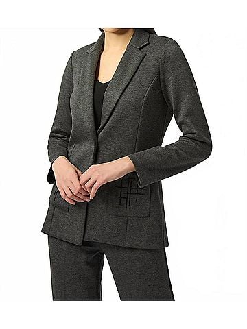 Joseph Ribkoff Fitted Blazer Jacket in Grey Melange (view 2)