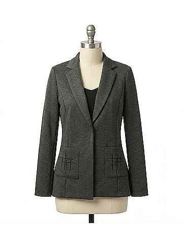 Joseph Ribkoff Fitted Blazer Jacket in Grey Melange (view 1)