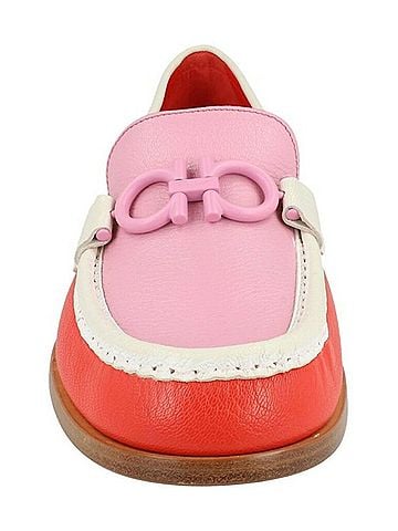 Salvatore Ferragamo Women's Rolo Gancini Leather Loafers in Red Multi (view 2)