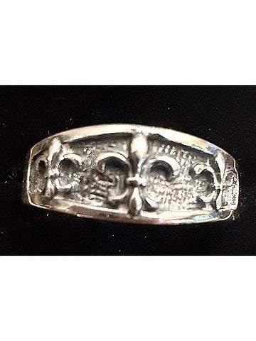 Madison Women's 3 Fleur De Lis Band Sterling Ring in Silver (view 2)