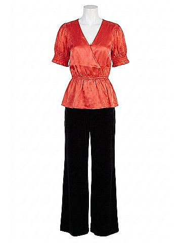 Sugarlips Anastasia Peplum Blouse in Pink Organza (view 1)