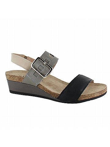 Naot Women's Dynasty Sandal in Soft Black / Foggy Gray / Soft Beige (view 1)
