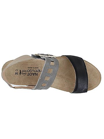 Naot Women's Dynasty Sandal in Soft Black / Foggy Gray / Soft Beige (view 2)