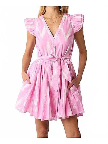 Olivaceous Aurora Ruffle Sundress in Pink (view 2)