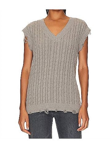 Steve Madden Aiden Sweater Vest in Heather Grey (view 2)
