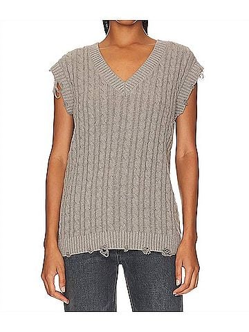 Steve Madden Aiden Sweater Vest in Heather Grey (view 2)