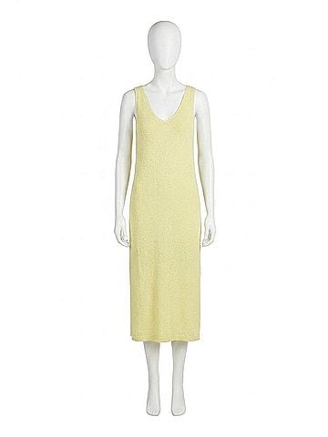 Q2 Sleeveless Grove Knit Dress in Lemon (view 1)