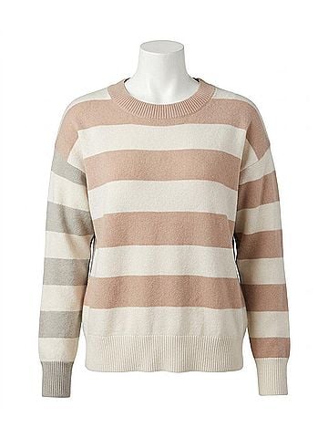 Hem & Thread Blocking Out Sweater in Taupe (view 1)