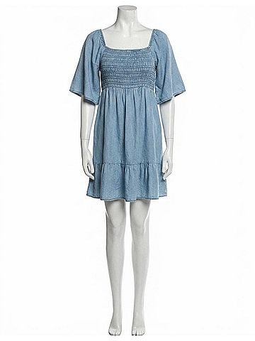Blu Pepper Arden Mini Dress in Blue Denim (view 1)