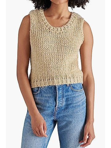 Steve Madden Eleny Sweater Vest in Dusty Taupe (view 2)